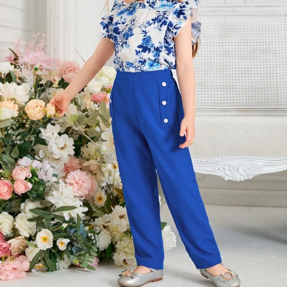 🆕 NWT SHEIN KIDS 2-PIECE PANTS OUTFIT (7Y)